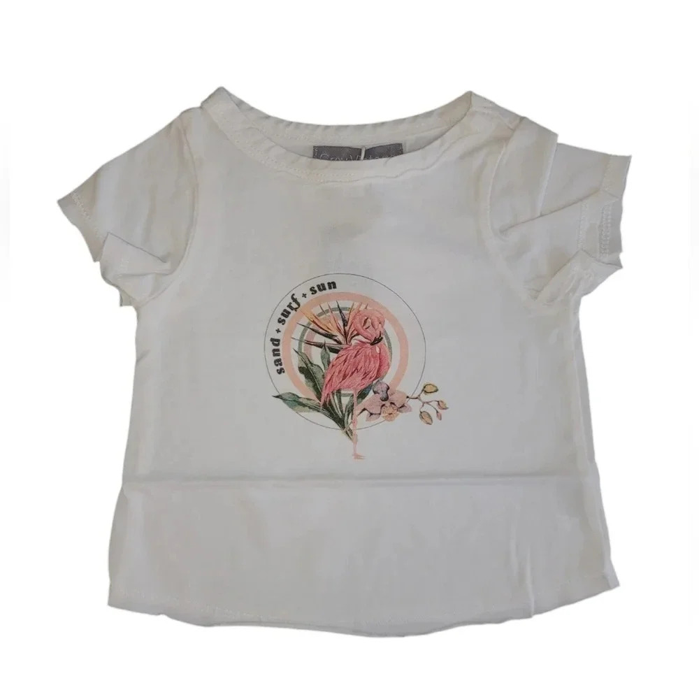 NWT Grey Vintage Flamingo Graphic Tee Size  6 Months